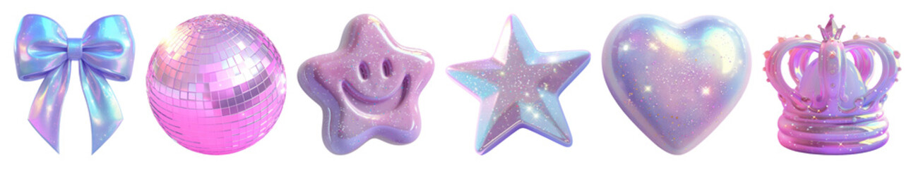 Canvas Print - png star icon celestial glitter pastel transparent background.