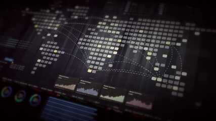 Leinwandbilder - Dynamic data visuals for business info graphics, animated charts, and data-driven insights for a business meeting mock-up. Explore the world of trading, stock exchanges, and crypto
