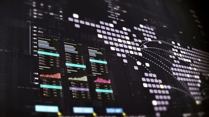 Leinwandbilder - Dynamic data visuals for business info graphics, animated charts, and data-driven insights for a business meeting mock-up. Explore the world of trading, stock exchanges, and crypto