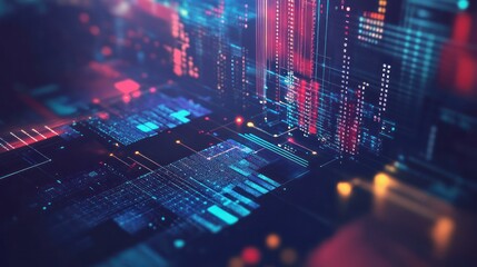 Abstract digital background depicting high tech circuits and data.