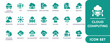 © Mim - Cloud Computing Icon Set. Includes icons of cloud storage, data sync, server, security, network, and upload or download. Perfect for IT apps, hosting, and tech platforms.