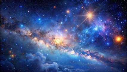 Wall Mural - Cosmic Night Sky with Stars and Galactic Dust , space, starry night