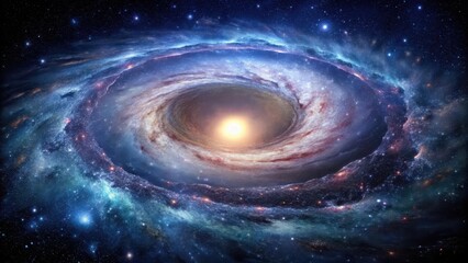 Wall Mural - Dark cosmic void dominates galaxy center , universe, dark space,  universe