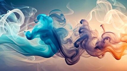 Wall Mural - colorful smoke plumes gracefully intertwine and swirl in a captivating abstract dance of fluidity an