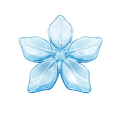 Aufkleber - Delicate translucent blue flower with smooth petals and graceful curves isolated