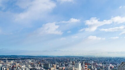 Leinwandbilder - 都市と青空のタイムラプス