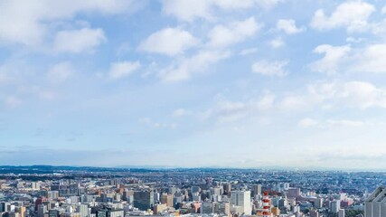 Leinwandbilder - 都市と青空のタイムラプス