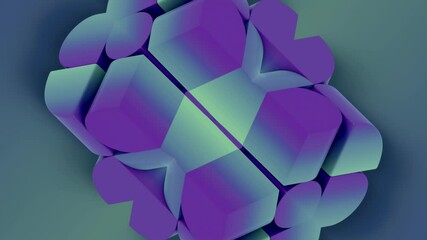 Aufkleber - Digital loop animation with colored figures in an Op Art style. Rhythmic transformations of the pattern create a hypnotic visual effect and emphasize the depth of the composition. 3d rendering 4K