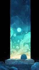 Wall Mural - A serene, ethereal space beyond a doorway.