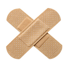crossed adhesive bandages isolated png or jpeg background