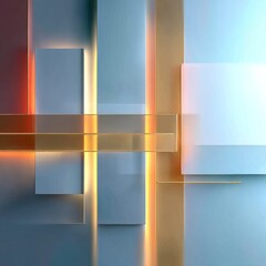 Aufkleber - Abstract Geometric Composition: Soft Hues, Golden Accents, and Subtle Textures Creating a Modern Visual Harmony