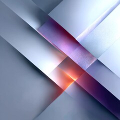 Aufkleber - Geometric Abstraction: Intersecting Planes of Light and Shadow, Featuring Warm Orange and Cool Blue Tones