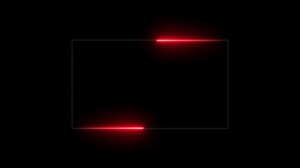 Wall Mural - glowing neon line rectangles square glowing border, alpha channel, seamless loop vertical video anim