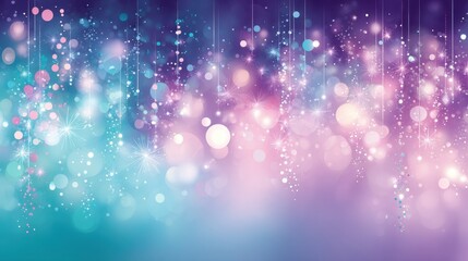 Wall Mural - a dreamy, colorful background with sparkling bokeh lights and a soft gradient of purple, blue, and p