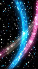 Poster - Abstract Light Trails with Sparkling Particles on Black Background Graphic Design Element