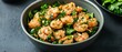 © LittleDreamStocks - Quick and easy stir-fried shrimp with garlic and herbs, minimal cooking, fresh and vibrant dinner idea
