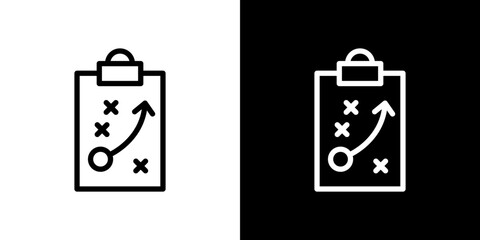 Canvas Print - tactics icon line art, vector set