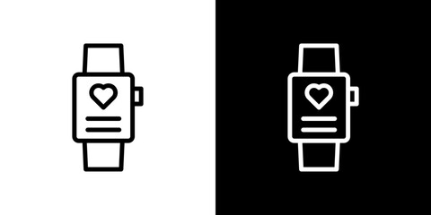 smartwatch icon line art, vector set
