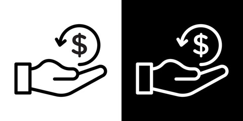 Canvas Print - refund icon line art, vector set