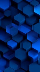 Wall Mural - Abstract Blue Hexagonal Pattern 3d Rendered With Geometric Shapes Background