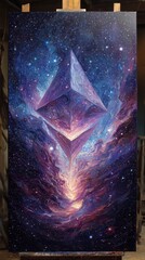 Wall Mural - cosmic pyramid design in a nebula painting.