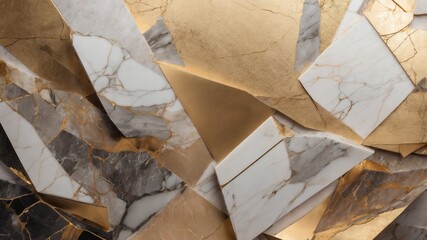 Aufkleber - Luxurious golden marble texture with a unique, abstract design. The image highlights the intricate details and exquisite veining of the marble, showcasing its natural beauty and elegance