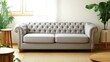 © duyina1990 - Modern Gray Chesterfield Sofa in a Cozy Living Room