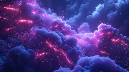Wall Mural - Neon cloudscapes