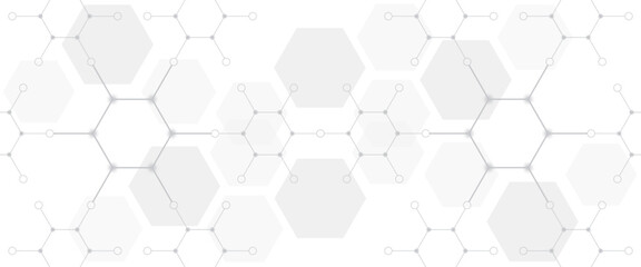 Wall Mural - vector modern grey hexagons futuristic science technology