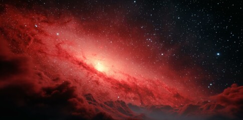Wall Mural - red nebula in the cosmic galaxy