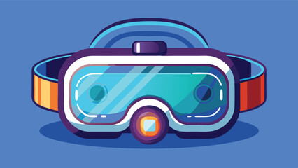 Poster - Colorful vector illustration of gaming glasses showcasing vibrant buttons and a sleek design for modern technology enthusiasts in gaming