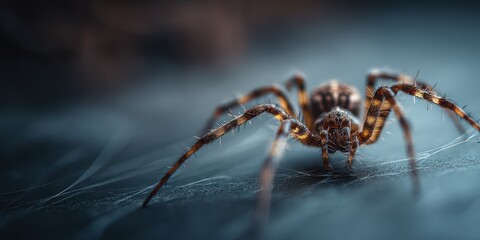 Close-up view of a spider on a web.