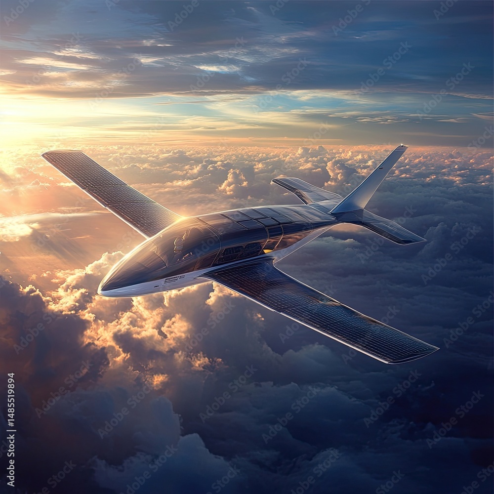 Solar Engine Plane Next-gen solar-powered electric aircraft developing solar-powered ...