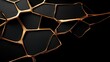 © rashyn - Abstract, geometric black surface with gold lines. Modern art design