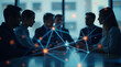 © MuhammadNur - Business Networking Meeting with Digital Connection Overlay
