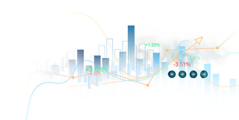Leinwandbilder - PNG business graph chart.Analysis finance grow graph and market investment. Financial business plan,earnings,sale and strategy. Stock market chart, exchange financial growth diagram.	