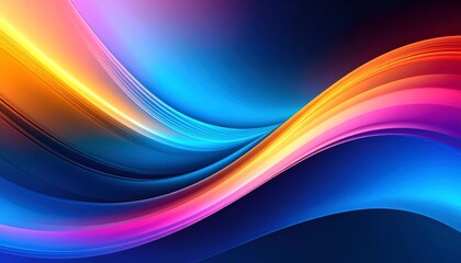 Wall Mural - colorful abstract waves flowing seamlessly in digital art