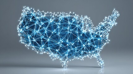 Wall Mural - a comprehensive map of the united states illustrating blockchain-fueled gdp forecast engine and econ
