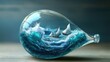 © Kawasan - A miniature ship navigates turbulent seas within a glass sphere