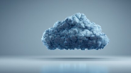 Cloud constructed from binary code illustrating a cloud-tracked minimum wage monitor concept in a digital landscape