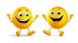 © Sunny - Vibrant Colorful Happy Emoji with Arms and Legs Expressing Joy and Excitement