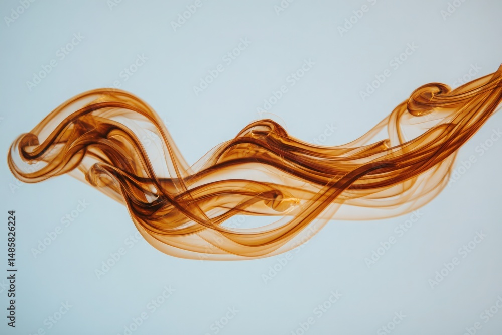 Brown lines intertwine gracefully, forming fluid shapes against a light backdrop. The movement suggests energy and creativity, evoking a sense of grace and elegance in design.