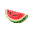 © Rizkan - Close-up digital illustration of a watermelon slice, highlighting its vivid red flesh and green rind, positioned against a colorful background.