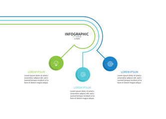 Fototapete - Vector infographic label design with circle infographic template design and 3 options or steps.