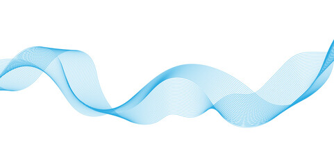 Wall Mural - abstract blue wave halftone line composition, echnology flow tech transparent line stripe energy con