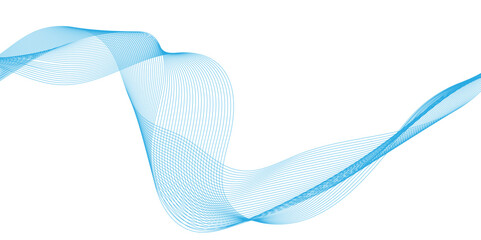 Canvas Print - abstract vector with blue wavy lines background, gradient blue isolated on white background in conce
