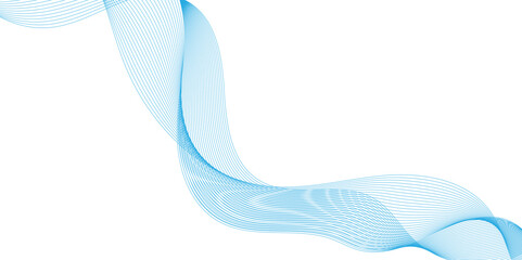Canvas Print - abstract vector with blue wavy lines background, gradient blue isolated on white background in conce