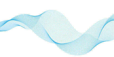 Canvas Print - abstract modern with blue wavy lines and particles technology backdrop, dynamic flowing wave lines d