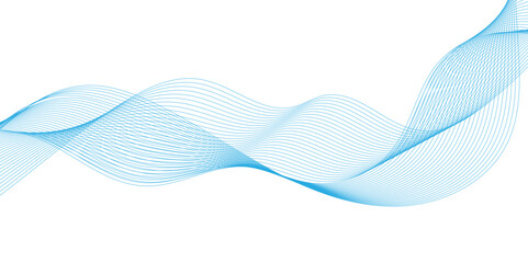 Canvas Print - abstract vector with blue wavy lines background, gradient blue isolated on white background in conce