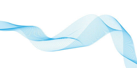 Canvas Print - abstract vector with blue wavy lines background, gradient blue isolated on white background in conce